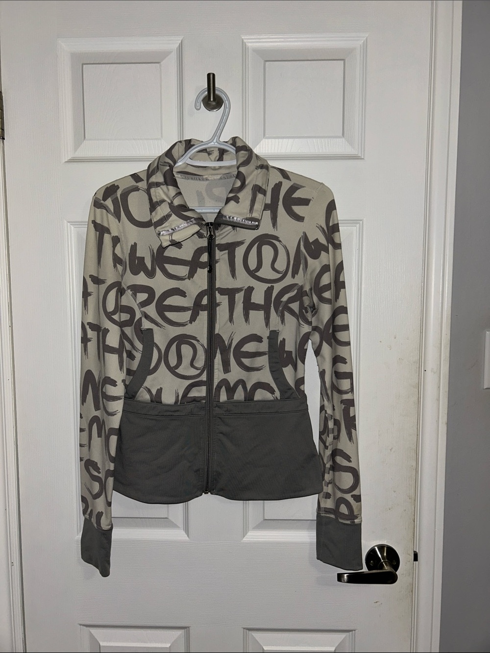 Lululemon White Grey Collared Jacket size 6